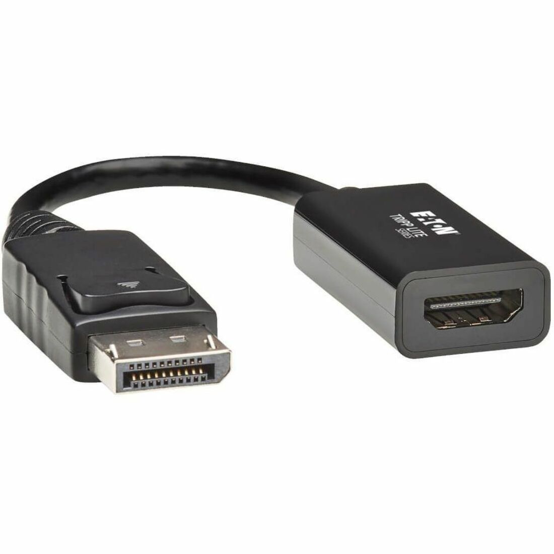 Eaton Tripp Lite Series DisplayPort to HDMI Active Adapter (M/F), Latching Connector, 4K 60 Hz, DP1.2, HDCP 2.2,Black, 6 in. - P136-06N-H2V2LB