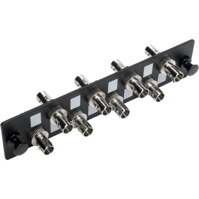 Eaton Tripp Lite Series High-Density Fiber Adapter Panel (MMF/SMF), 8 ST Simplex Connectors, Black - N492-08S-ST