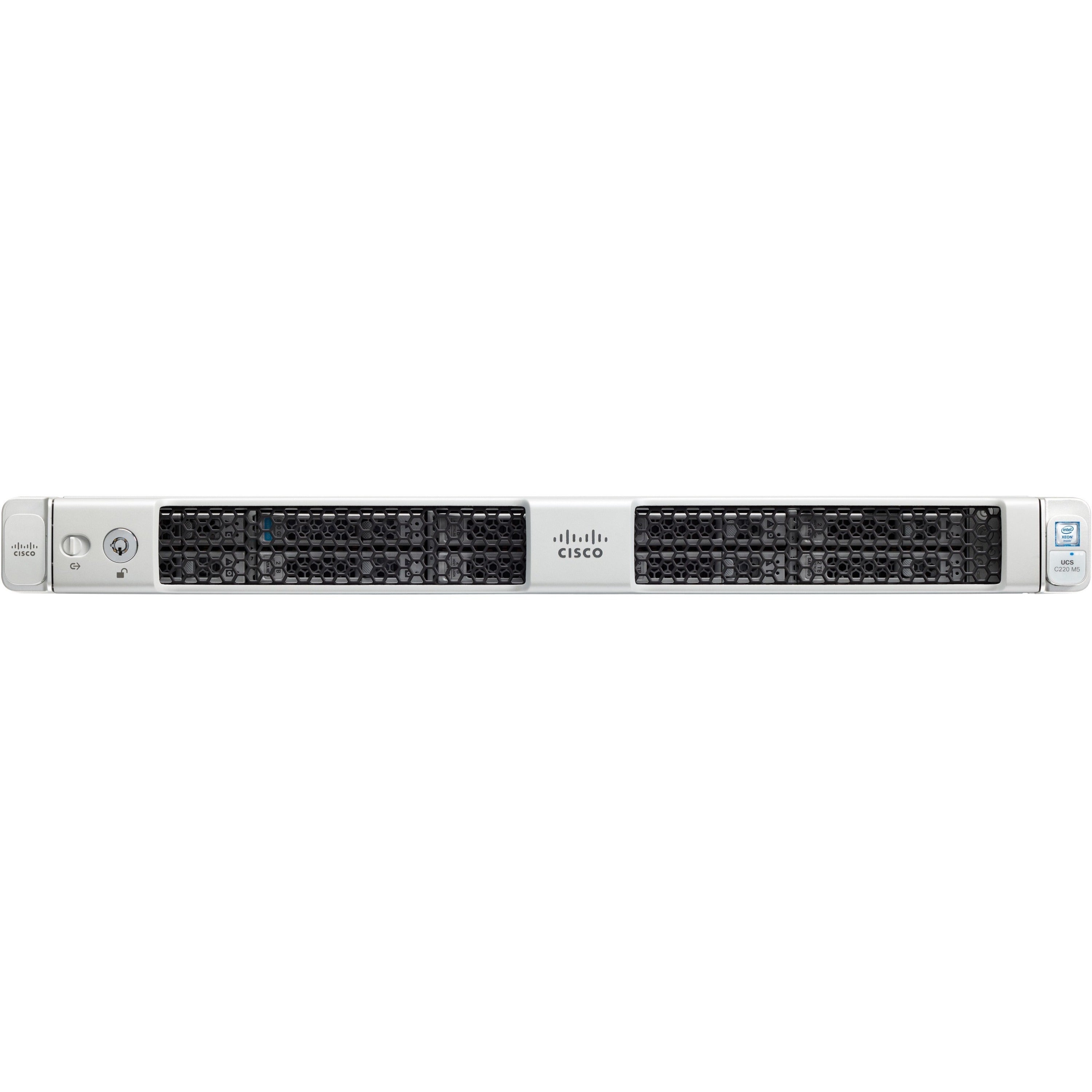 Cisco C220 M5 1U Rack Server - 2 x Intel Xeon Gold 5120 Tetradeca-core (14 Core) 2.20 GHz - 96 GB Installed DDR4 SDRAM - 12Gb/s SAS Controller - 2 Processor Support - 3 TB RAM Support - 10 Gigabit Ethernet - ASPEED Pilot 4 16 MB Graphic Card 6X16GB VIC1387 - UCS-SP-C220M5-A1