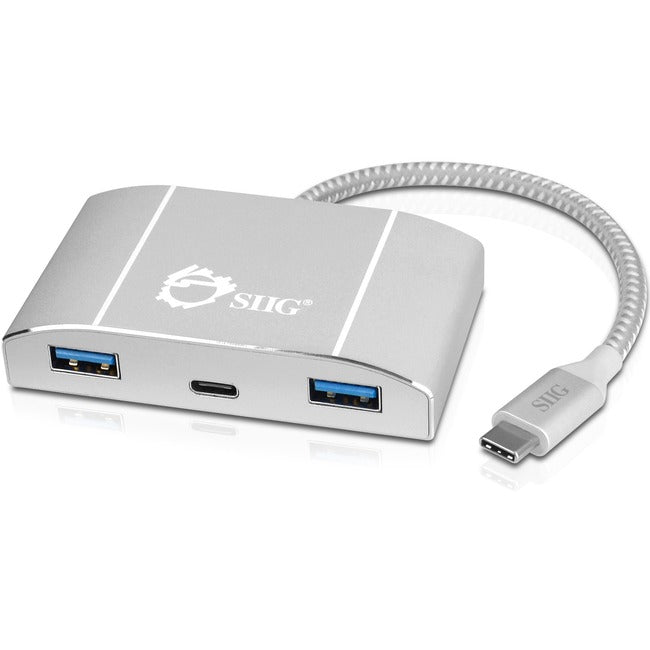 SIIG USB-C to 4-Port USB 3.0 Hub with PD Charging - 3A/1C - JU-H30C11-S1