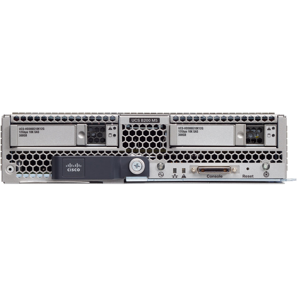Cisco B200 M5 Blade Server - 2 x Intel Xeon Gold 6130 Hexadeca-core (16 Core) 2.10 GHz - 192 GB Installed DDR4 SDRAM - Serial ATA, 12Gb/s SAS Controller - 2 Processor Support - 3 TB RAM Support - 10 Gigabit Ethernet - Matrox G200e 8 MB Graphic Card 6X32GB VIC1347 - UCS-SP-B200M5-C1