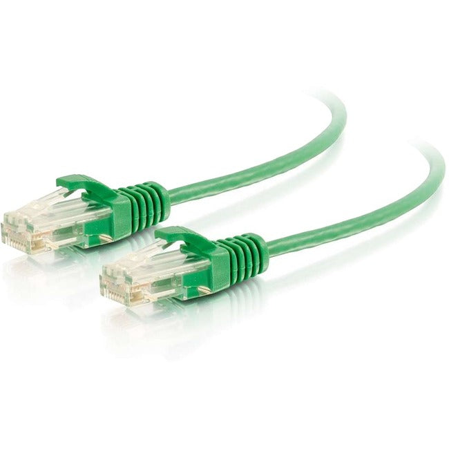 C2G 1ft Cat6 Snagless Unshielded (UTP) Slim Ethernet Cable - Cat6 Network Patch Cable - PoE - Green - 01160