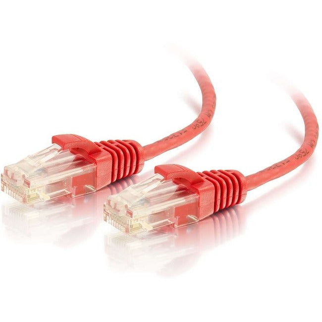 C2G 3ft Cat6 Snagless Unshielded (UTP) Slim Ethernet Cable - Cat6 Network Patch Cable - PoE - Red - 01166