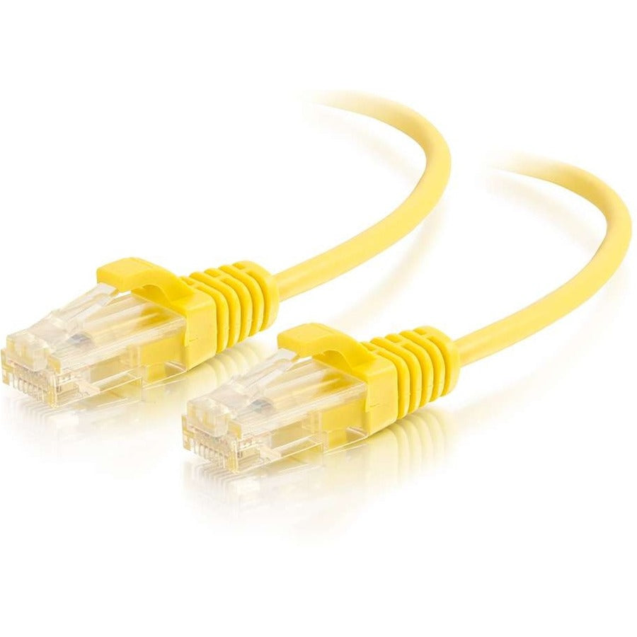 C2G 3ft Cat6 Snagless Unshielded (UTP) Slim Ethernet Cable - Cat6 Network Patch Cable - PoE - Yellow - 01171
