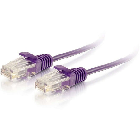 C2G 3ft Cat6 Snagless Unshielded (UTP) Slim Ethernet Cable - Cat6 Network Patch Cable - PoE - Purple - 01181