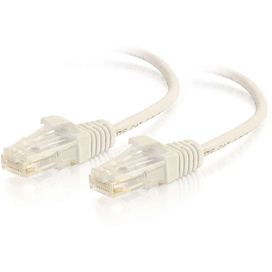 C2G 7ft Cat6 Ethernet Cable - Slim - Snagless Unshielded (UTP) - White - 01188