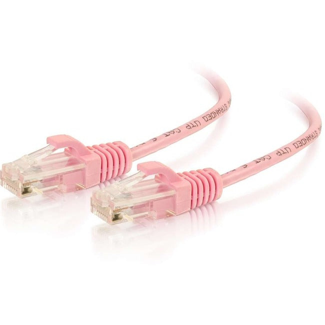 C2G 3ft Cat6 Snagless Unshielded (UTP) Slim Ethernet Cable - Cat6 Network Patch Cable - PoE - Pink - 01191