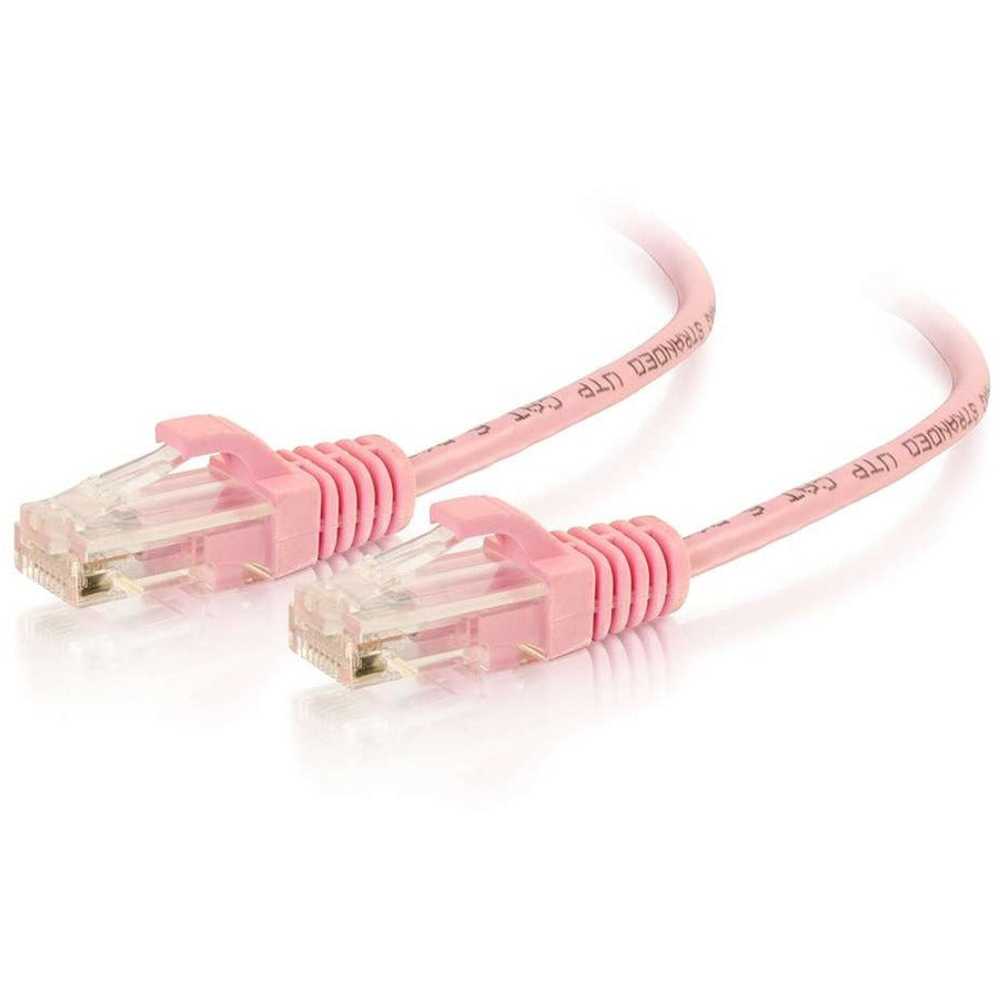 C2G 1ft Cat6 Snagless Unshielded (UTP) Slim Ethernet Cable - Cat6 Network Patch Cable - PoE - Pink - 01190