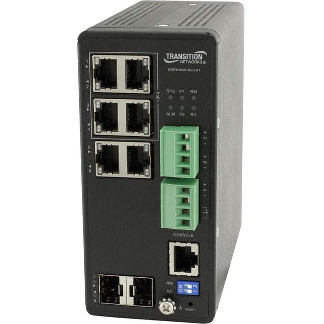 Transition Networks Managed Hardened PoE+ Switch - SISPM1040-362-LRT