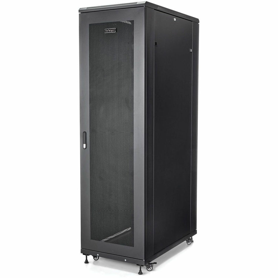 StarTech.com 4-Post 42U Server Rack Cabinet, 19" Data Rack Cabinet for Computer / IT Equipment mount, Rack Server Cabinet with Casters - RK4236BKB