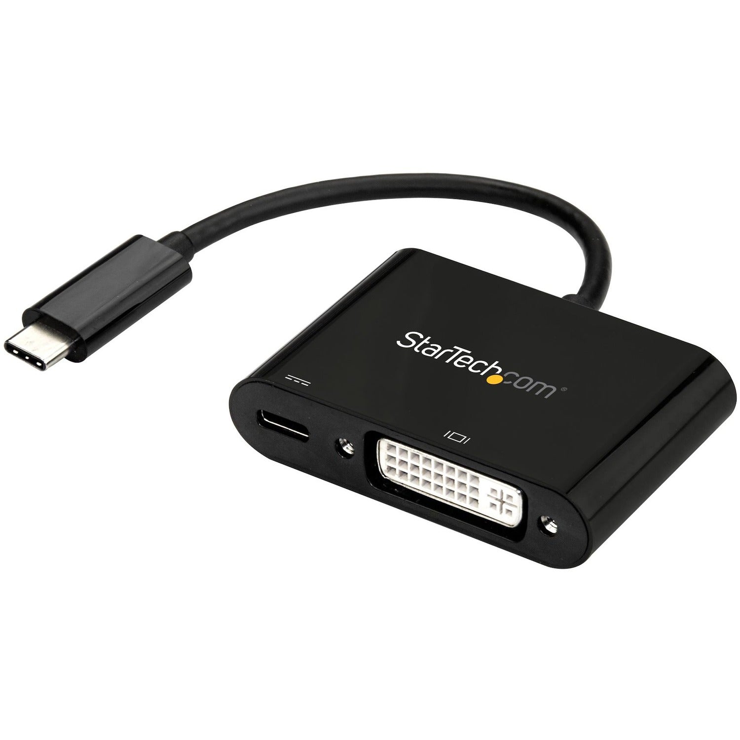 StarTech.com USB C to DVI Adapter with 60W Power Delivery Pass-Through - 1080p USB Type-C to DVI-D Video Display Converter - Black - CDP2DVIUCP