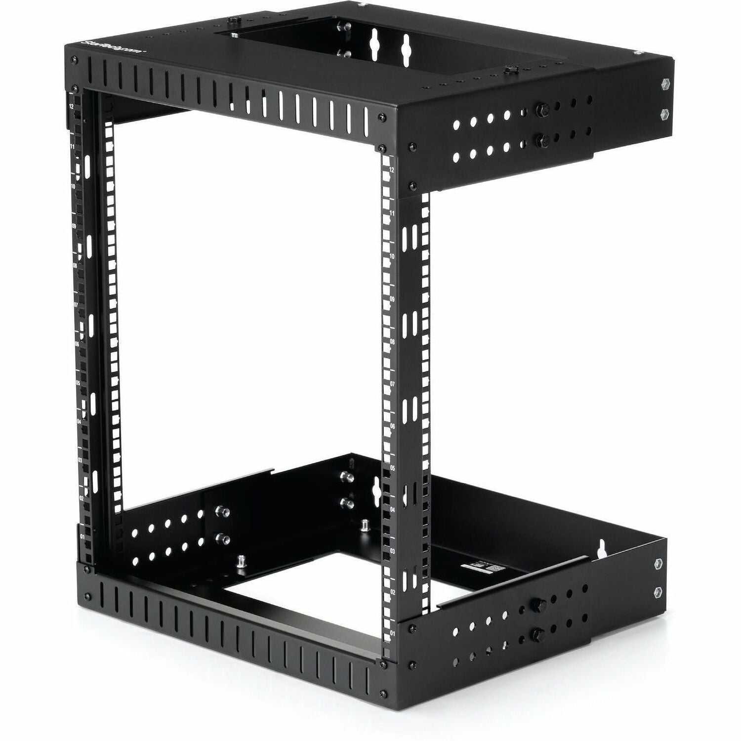 StarTech.com 2-Post 12U Heavy-Duty Wall Mount Network Rack, 19" Open Frame Server Rack with Adjustable Depth, Data Rack for IT Equipment~ - RK12WALLOA