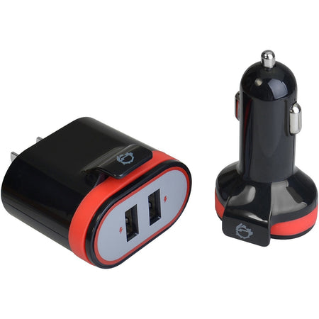 SIIG Fast Charging USB Wall Charger & Car Charger Bundle Pack - Black - AC-PW1A12-S1