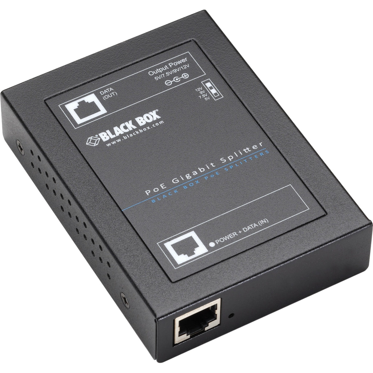 Black Box PoE+ Gigabit Splitter - 5-12-VDC, 6-Amp - LPS2001
