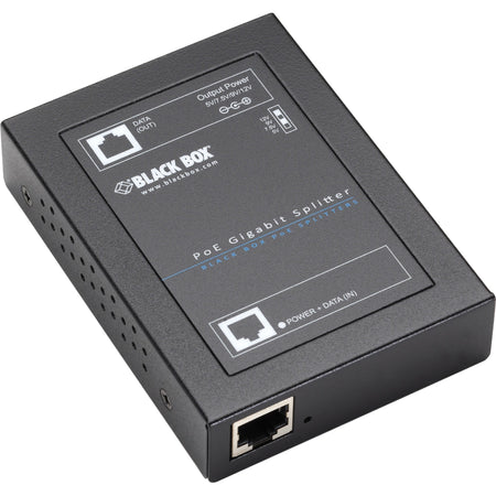 Black Box PoE+ Gigabit Splitter - 5-12-VDC, 6-Amp - LPS2001