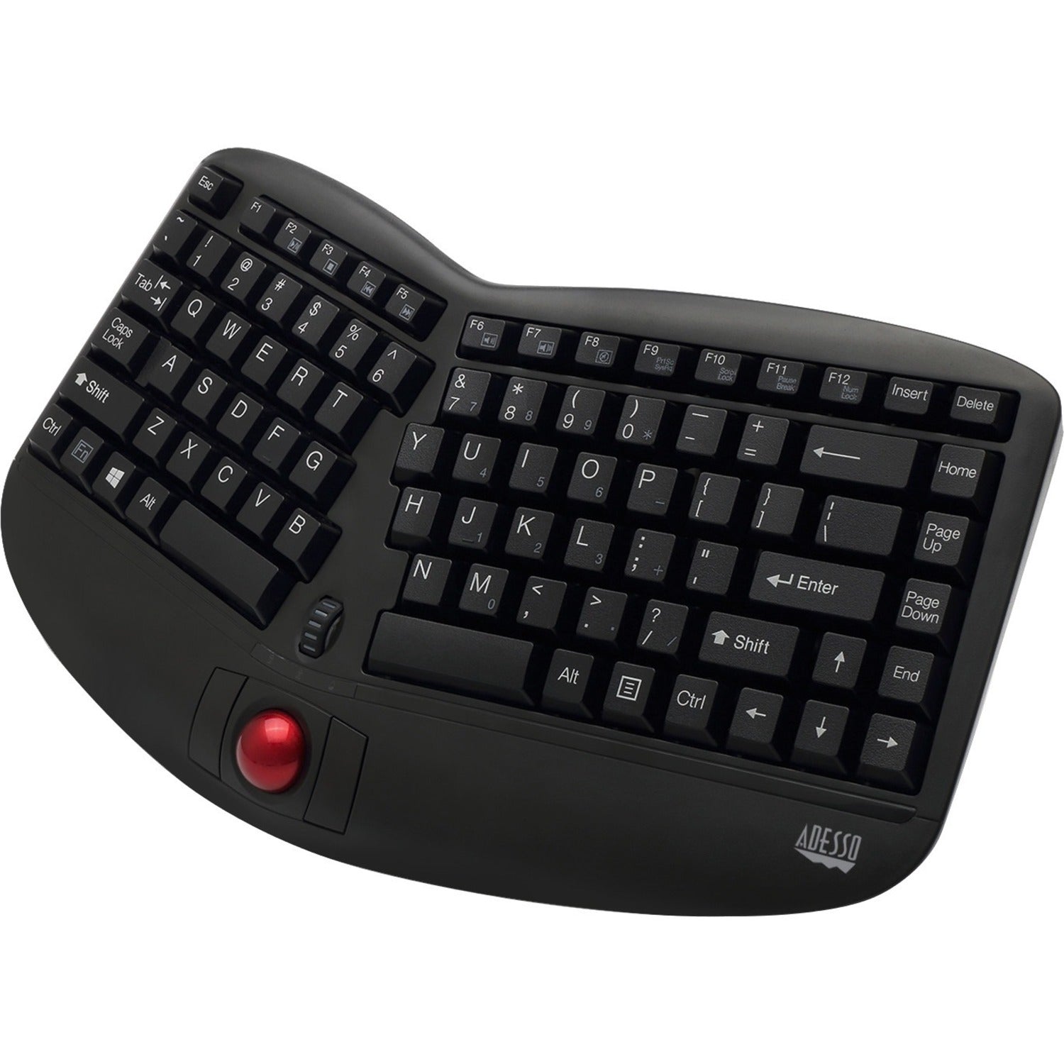 Adesso Tru-Form Media 3150 - 2.4 GHz Wireless Ergo Trackball Keyboard - WKB-3150UB