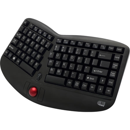 Adesso Tru-Form Media 3150 - 2.4 GHz Wireless Ergo Trackball Keyboard - WKB-3150UB