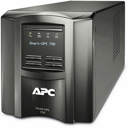 APC Smart-UPS, Line Interactive, 750VA, Tower, 120V, 6x NEMA 5-15R outlets, SmartConnect Port+SmartSlot, AVR, LCD - SMT750C