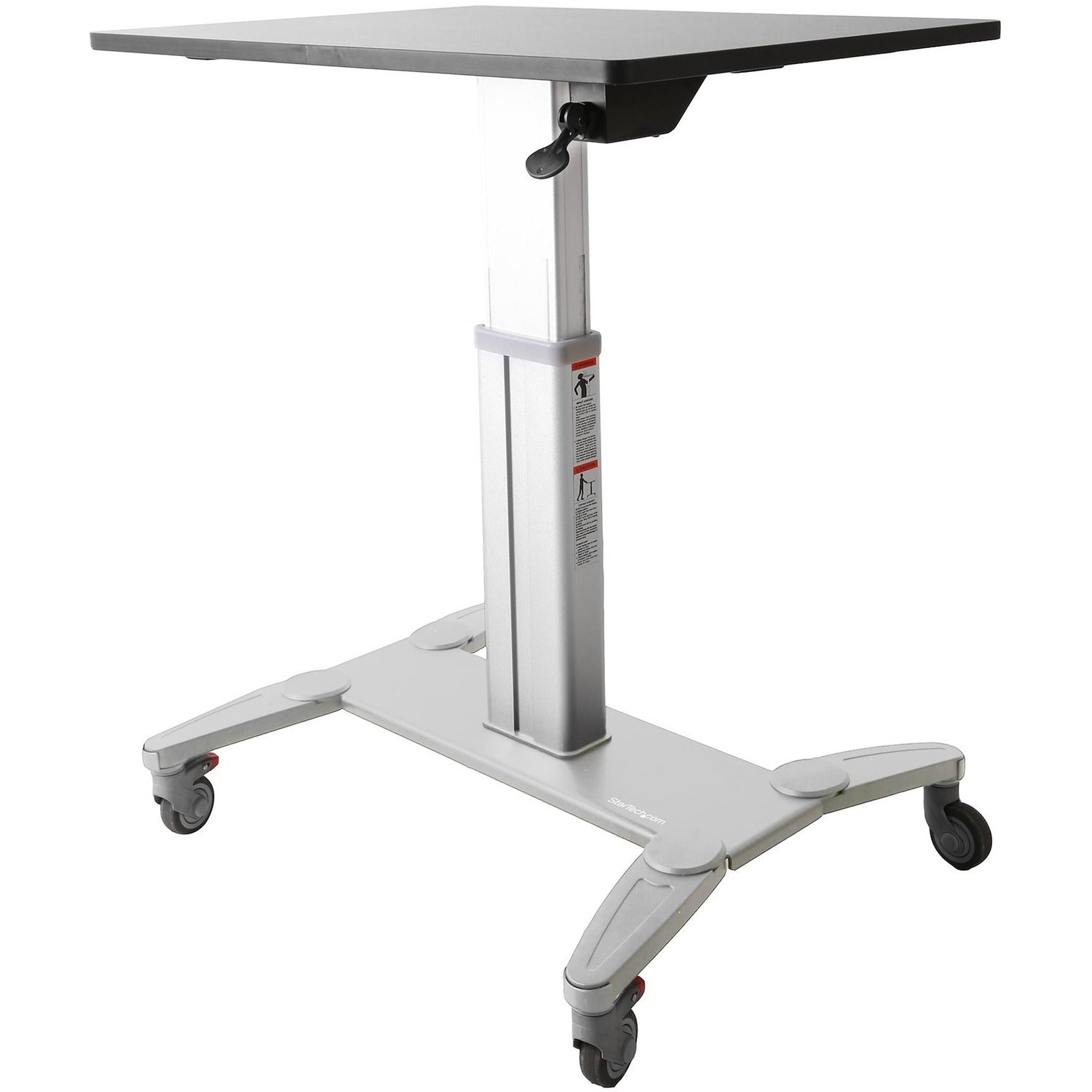 StarTech.com Mobile Standing Desk - Portable Sit-Stand Ergonomic Height Adjustable Cart on Wheels - Rolling Computer/Laptop Workstation - STSCART