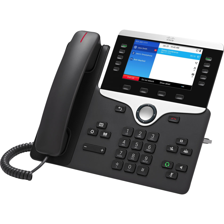 Cisco 8851 IP Phone - Refurbished - Corded - Corded - Tabletop, Wall Mountable - Charcoal - CP-8851NR-K9-RF