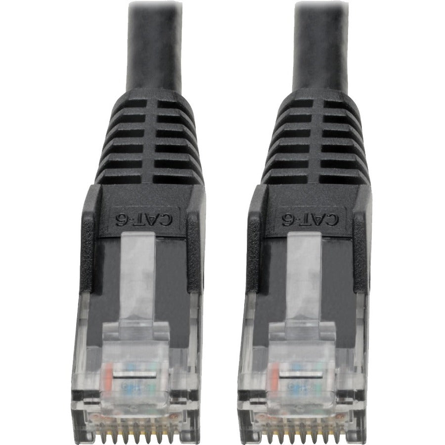 Eaton Tripp Lite Series Cat6 Gigabit Snagless Molded (UTP) Ethernet Cable (RJ45 M/M), PoE, Black, 6-in. (15.24 cm) - N201-06N-BK