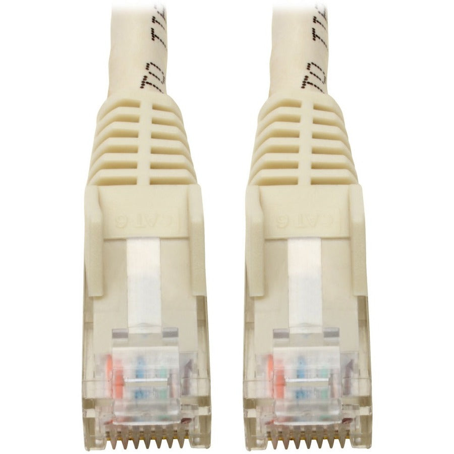 Eaton Tripp Lite Series Cat6 Gigabit Snagless Molded (UTP) Ethernet Cable (RJ45 M/M), PoE, White, 6-in. (15.24 cm) - N201-06N-WH