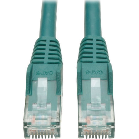 Eaton Tripp Lite Series Cat6 Gigabit Snagless Molded (UTP) Ethernet Cable (RJ45 M/M), PoE, Green, 6-in. (15.24 cm) - N201-06N-GN