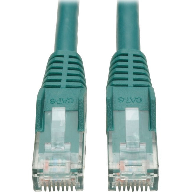 Eaton Tripp Lite Series Cat6 Gigabit Snagless Molded (UTP) Ethernet Cable (RJ45 M/M), PoE, Green, 6-in. (15.24 cm) - N201-06N-GN