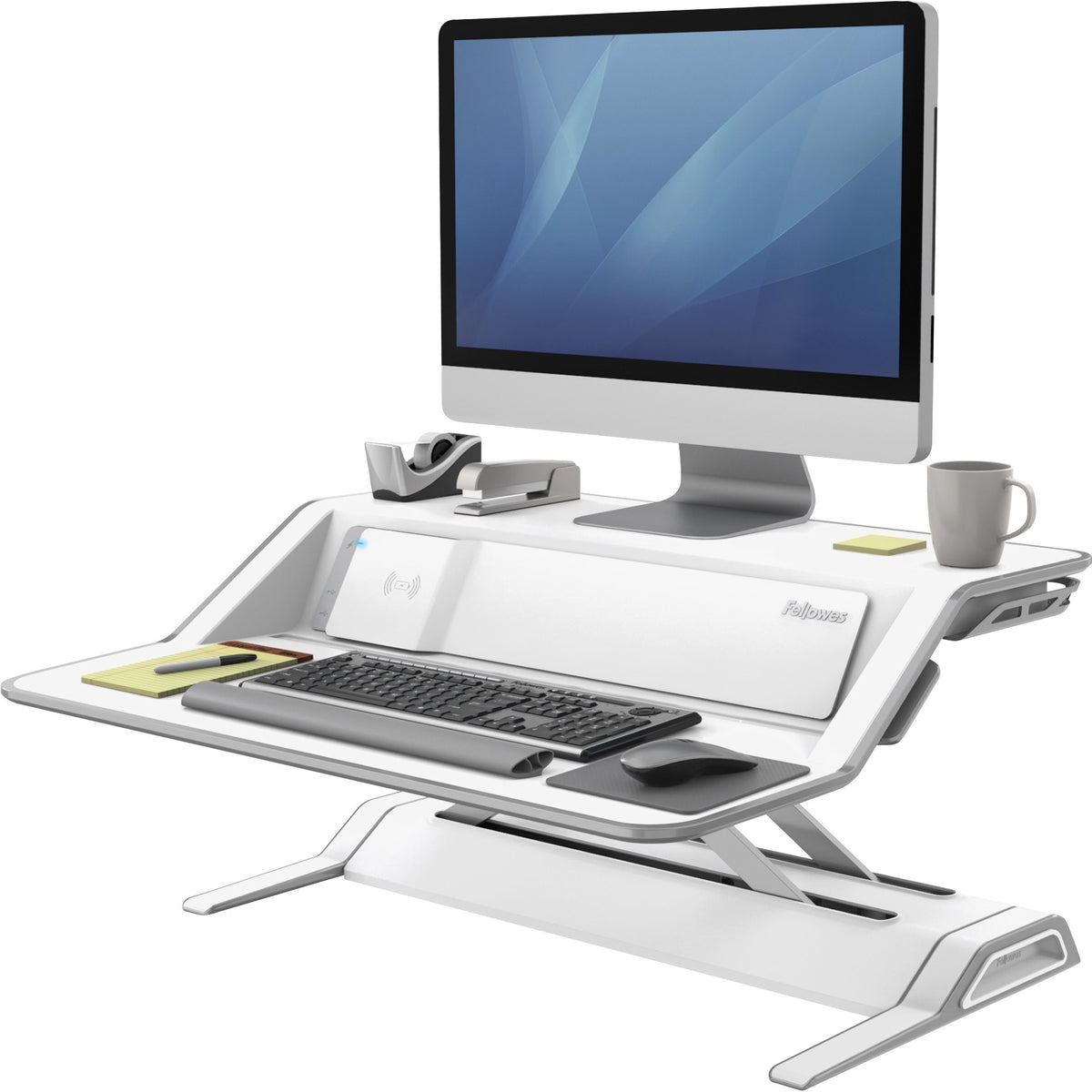 Fellowes Lotus&trade; DX Sit-Stand Workstation - White - 8080201