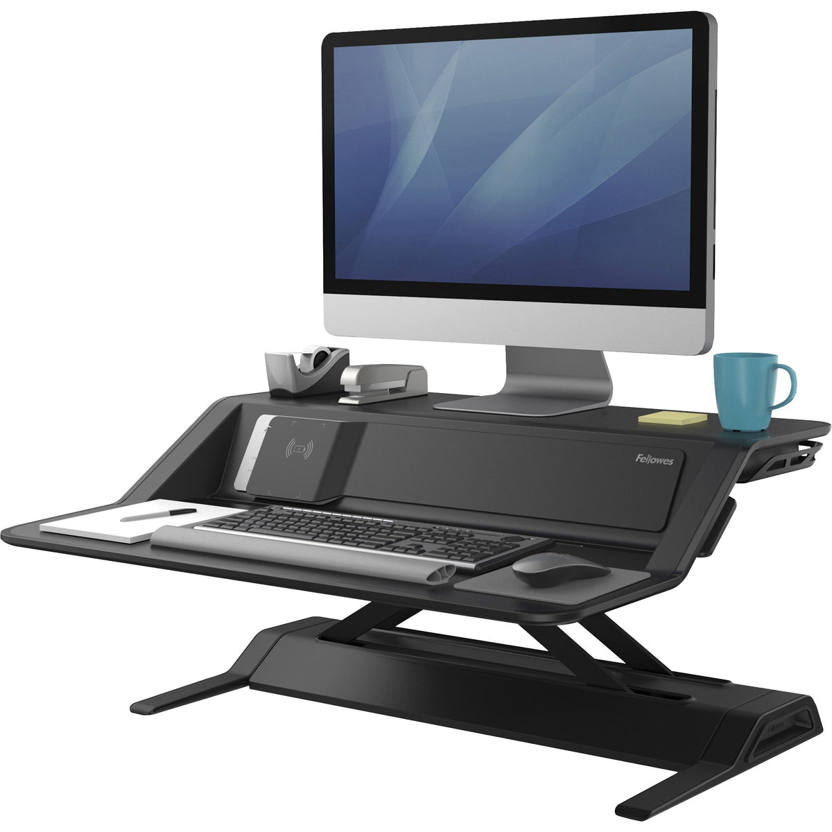 Fellowes Lotus&trade; DX Sit-Stand Workstation - Black - 8080301