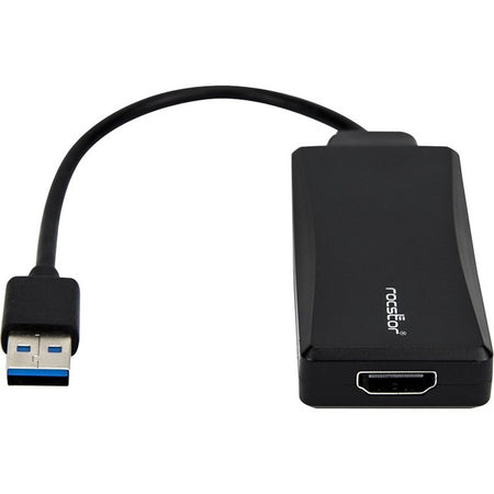 Rocstor Premium USB to HDMI Adapter - USB 3.0 to HDMI External USB Video Graphics Adapter - Resolutions up to 1920x1200 1080p- 1x USB 3.0 Type A Male, 1 x HDMI Female - 6" - Black - Compatible with PC or Mac USB GRAPHICS CARD ADAPTER - Y10A177-B1