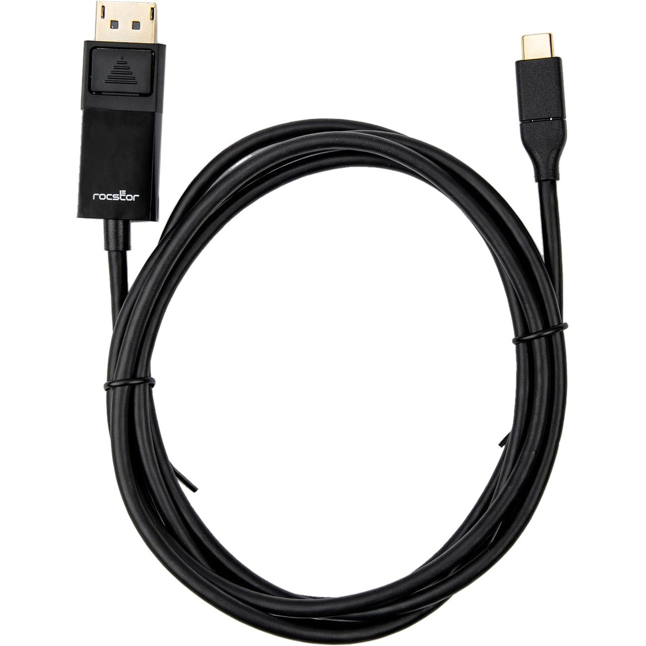 Rocstor Premium 6ft USB-C to DisplayPort Cable M/M- USB Type-C to Displayport Converter Cable - 6ft (1.8m) - Supports up to 4K 60Hz Mac or Windows Compatible- DisplayPort/USB 3.1 Cable for Audio/Video Device, Monitor, Projector, MacBook, Chromebook, HDTV, Tablet - 6 ft - 1 Retail Pack - 1 x USB Type C (3.1) Male - 1 x DisplayPort Male Digital Cable USB-C TO DP 4K - Black - Y10C167-B1