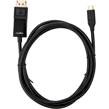 Rocstor Premium 6ft USB-C to DisplayPort Cable M/M- USB Type-C to Displayport Converter Cable - 6ft (1.8m) - Supports up to 4K 60Hz Mac or Windows Compatible- DisplayPort/USB 3.1 Cable for Audio/Video Device, Monitor, Projector, MacBook, Chromebook, HDTV, Tablet - 6 ft - 1 Retail Pack - 1 x USB Type C (3.1) Male - 1 x DisplayPort Male Digital Cable USB-C TO DP 4K - Black - Y10C167-B1
