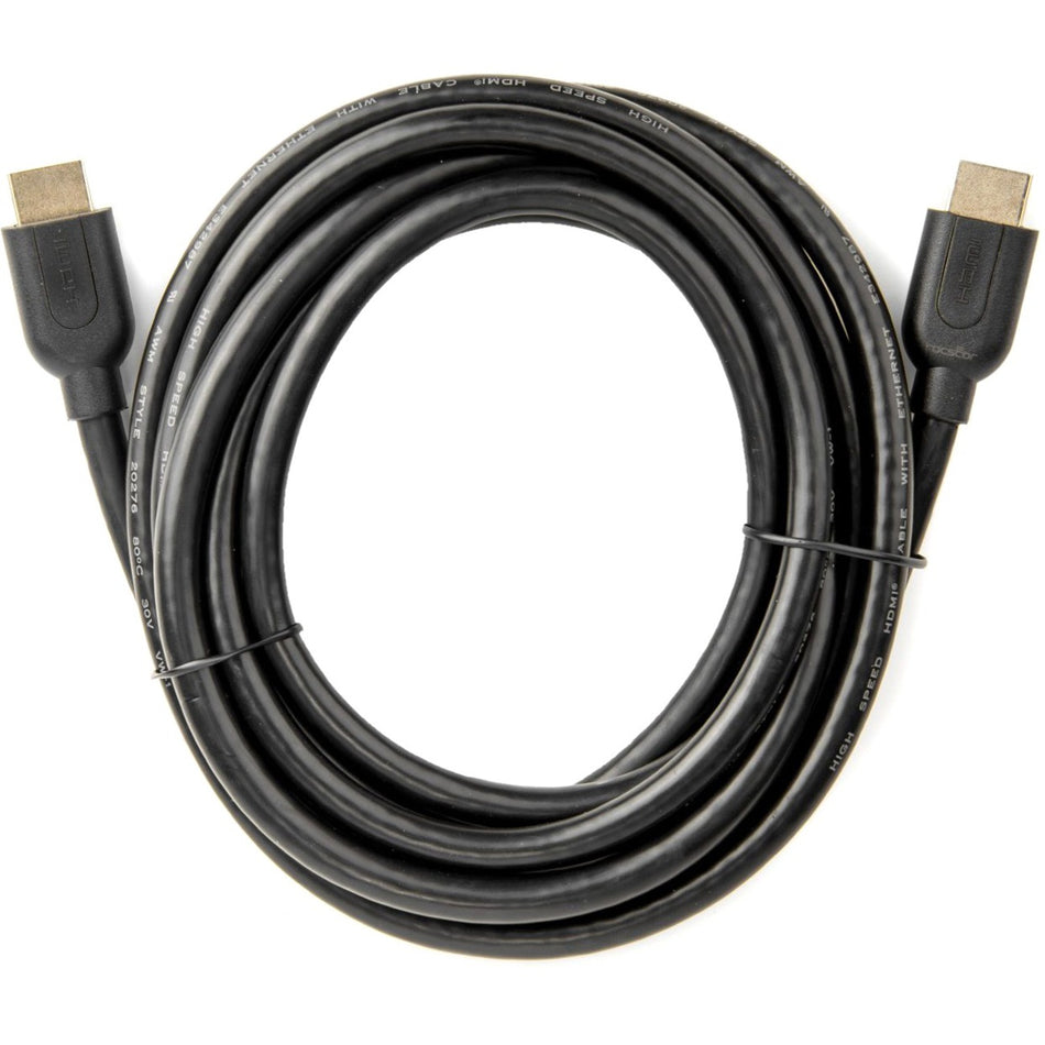 Rocstor Premium 10 ft 4K High Speed HDMI to HDMI M/M Cable - Ultra HD HDMI 2.0 Supports 4k x 2k at 60Hz with resolutions up to 3840x2160p and 18Gbps Bandwidth - HDMI 2.0 to HDMI 2.0 Male/Male - HDMI 2.0 for HDTV, DVD Player, Stereo Receiver, Digital Signage Projector, Gaming Console, Audio/Video Device, TV, Digital Video Recorder - 10 ft (3m) - 1 Retail Pack - 1 x HDMI Male - 1 x HDMI Male - Gold Plated Connectors - Shielding - Black - HDMI CABLE ULTRA HD 4Kx2K - Y10C161-B1