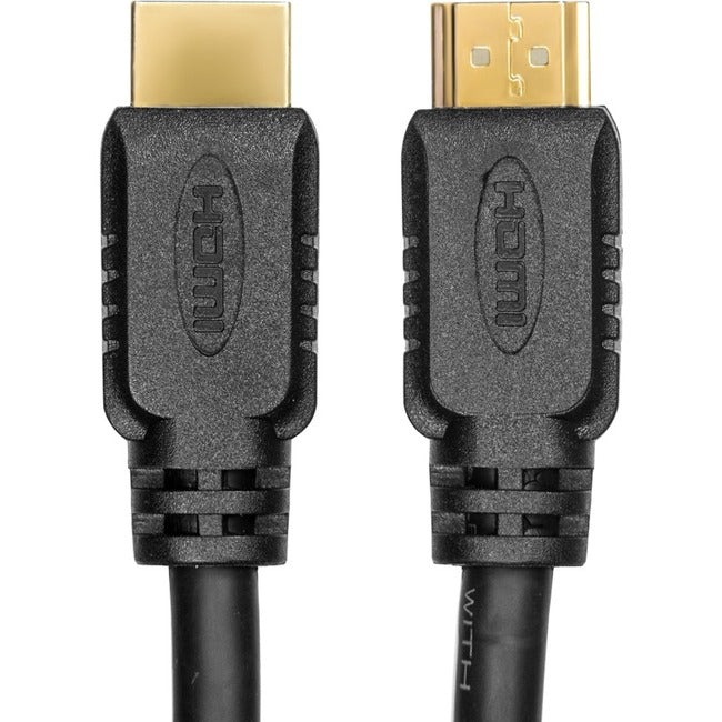 Rocstor Premium 12 ft 4K High Speed HDMI to HDMI M/M Cable - Ultra HD HDMI 2.0 Supports 4k x 2k at 60Hz with resolutions up to 3840x2160p and 18Gbps Bandwidth - HDMI 2.0 to HDMI 2.0 Male/Male - HDMI 2.0 for HDTV, DVD Player, Stereo Receiver, Digital Signage Projector, Gaming Console, Audio/Video Device, TV, Digital Video Recorder - 12 ft (3.6m) - 1 Retail Pack - 1 x HDMI Male - 1 x HDMI Male - Gold Plated Connectors - Shielding - Black - HDMI CABLE ULTRA HD 4Kx2K - Y10C162-B1
