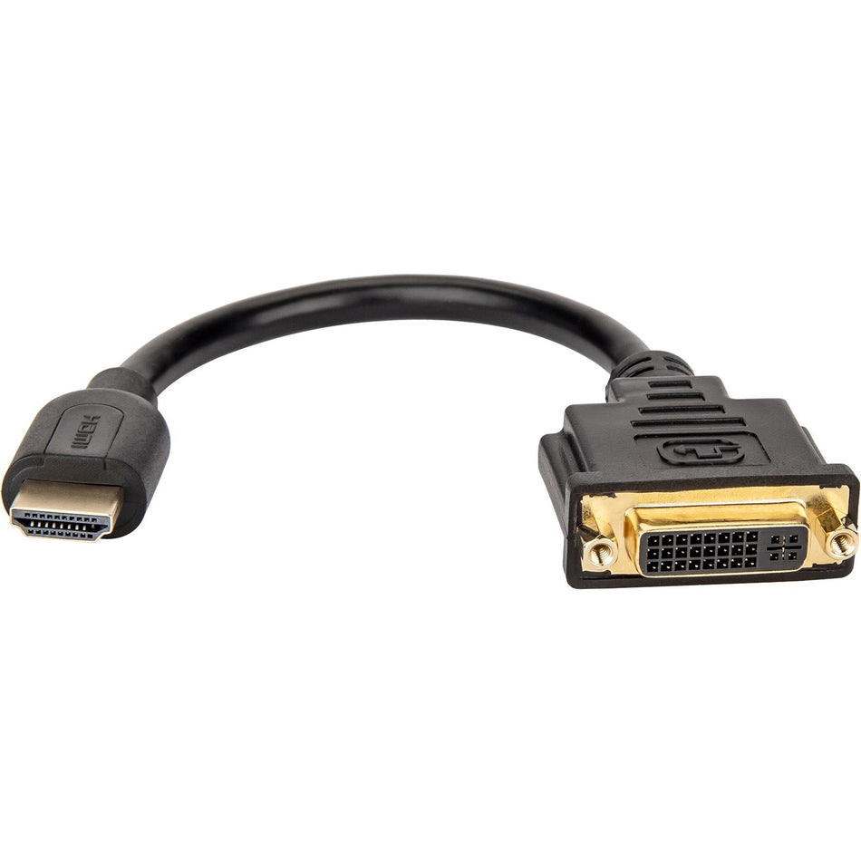 Rocstor Premium 8in HDMI to DVI-D Video Adapter F/M- HDMI Female to DVI Male for Computers, Monitors, Notebook, Video Device - 8" - 1 Retail Pack - 1 x HDMI Female - 1 x DVI-D (24+1) Male - Gold Platted - Shielding - Black CABLE HDMI FEMALE TO DVI-D MALE ADAPTER - Y10A171-B1