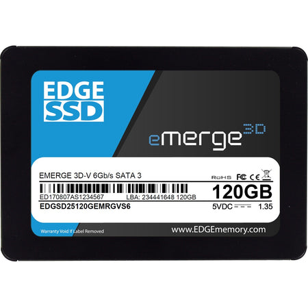 EDGE eMerge 3D-V 120 GB Solid State Drive - 2.5" Internal - SATA (SATA/600) - TAA Compliant - PE254476
