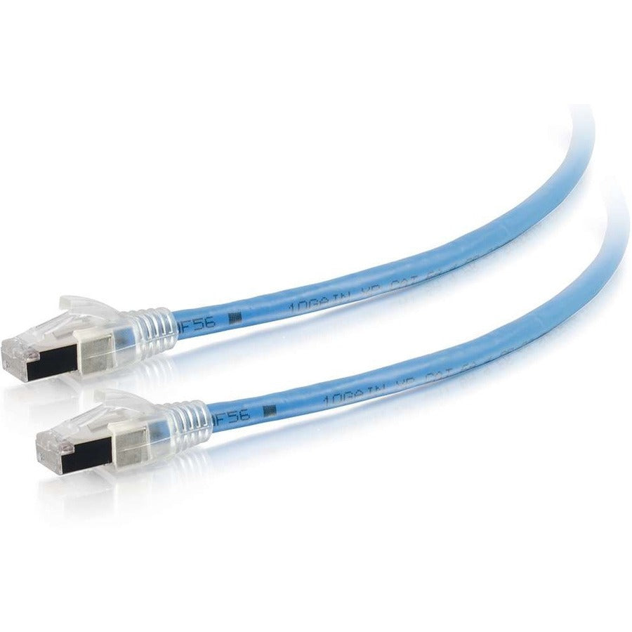 C2G 50ft HDBaseT Cat6a Discontinuous Shielded Ethernet Cable - Cat6a Network Patch Cable - PoE - TAA Compliant - Blue - 43172