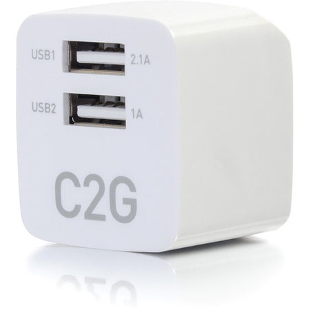 C2G 2-Port USB Wall Charger - AC to USB Adapter - 5V 2.1A Output - 22322