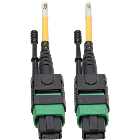 Tripp Lite by Eaton MTP/MPO (APC) Singlemode Patch Cable (F/F) 12 Fiber 40/100 GbE QSFP+ 40GBASE-PLR4 Plenum Push/Pull Tab Yellow 7 m (23 ft.) - N390-07M-12-AP