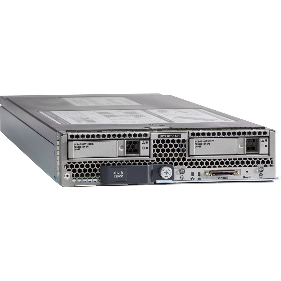 Cisco B200 M5 Blade Server - 2 x Intel Xeon Gold 6128 Hexa-core (6 Core) 3.40 GHz - 192 GB Installed DDR4 SDRAM - Serial ATA, 12Gb/s SAS Controller - 2 Processor Support - 3 TB RAM Support - 10 Gigabit Ethernet - Matrox G200e 8 MB Graphic Card 6X32GB VIC1340 - UCS-SP-B200M5-F2