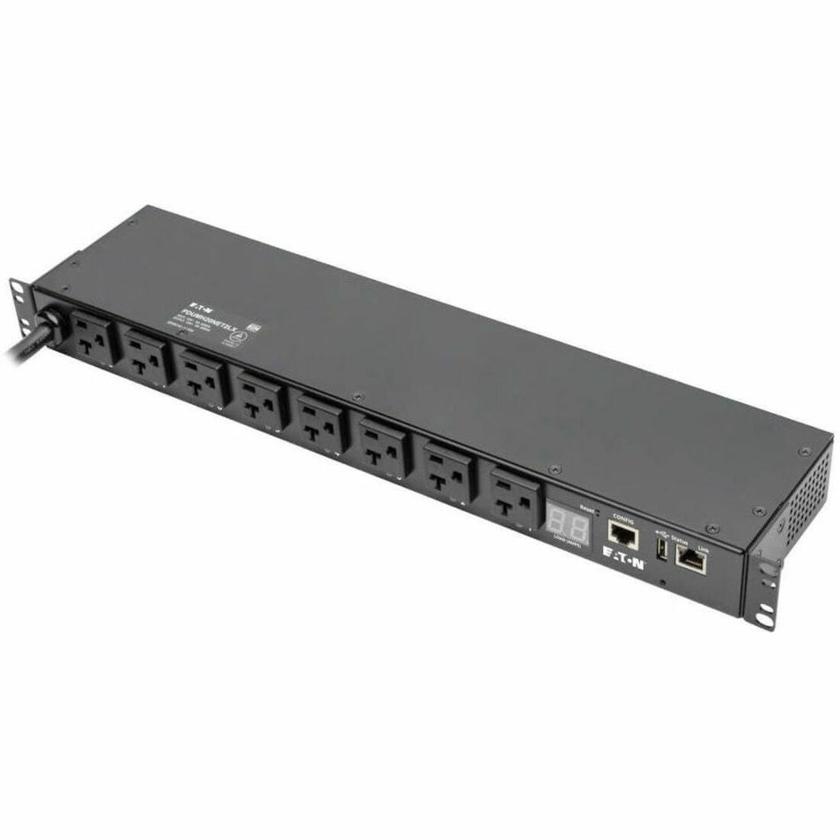 Tripp Lite by Eaton PDU 1.9kW Single-Phase Switched PDU LX Interface 120V Outlets (8 5-15/20R) NEMA L5-20P/5-20P input 12 ft. (3.66 m) Cord 1U Rack TAA - PDUMH20NET2LX