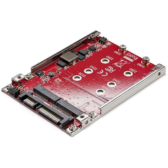 StarTech.com Dual-Slot M.2 to SATA Adapter - M.2 SATA Adapter for 2.5" Drive Bay - M.2 Adapter - M.2 SSD Adapter - M.2 NGFF SSD Adapter - RAID - S322M225R