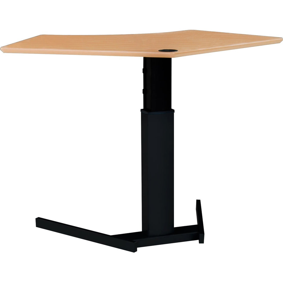 TRAPEZ MELAMINE BEECH VENEER TABLETOP WITH STEEL FRAME BLACK - 501-19 8B095 138H B