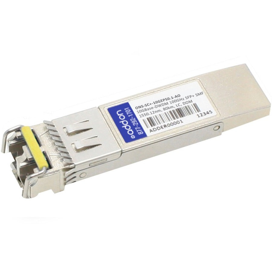 AddOn Cisco ONS ONS-SC+-10GEP50.1 Compatible TAA Compliant 10GBase-DWDM 100GHz SFP+ Transceiver (SMF, 1550.12nm, 80km, LC, DOM) - ONS-SC+-10GEP50.1-AO