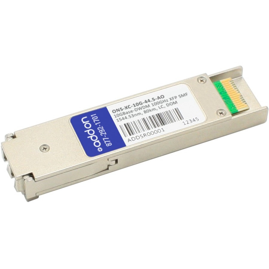 AddOn Cisco ONS ONS-XC-10G-44.5 Compatible TAA Compliant 10GBase-DWDM 100GHz XFP Transceiver (SMF, 1544.53nm, 80km, LC, DOM) - ONS-XC-10G-44.5-AO