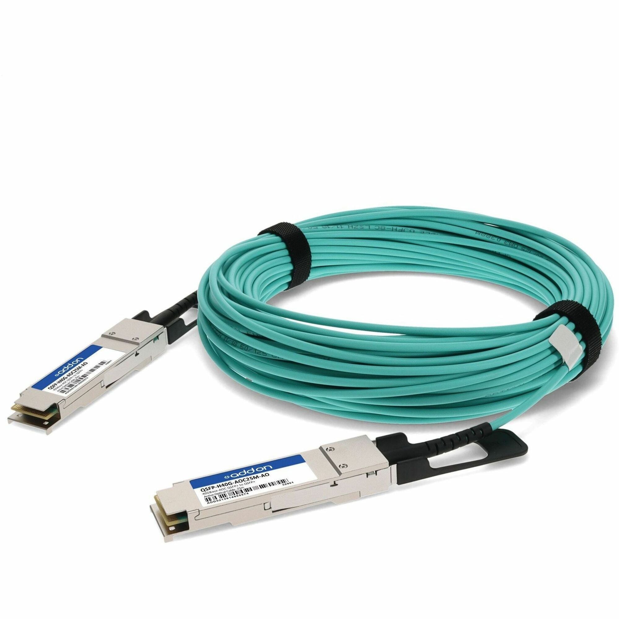 AddOn Cisco Compatible TAA Compliant 40GBase-AOC QSFP+ to QSFP+ Direct Attach Cable (850nm, MMF, 25m) - QSFP-H40G-AOC25M-AO