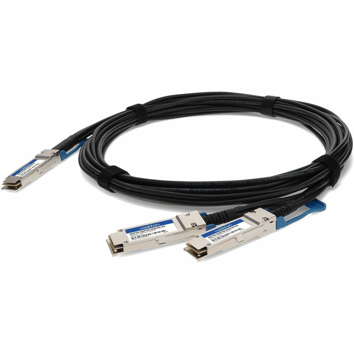 AddOn MSA and TAA Compliant 100GBase-CU QSFP28 to 2xQSFP28 Direct Attach Cable (Passive Twinax, 5m) - QSFP28-2QSFP28-PDAC5M-AO
