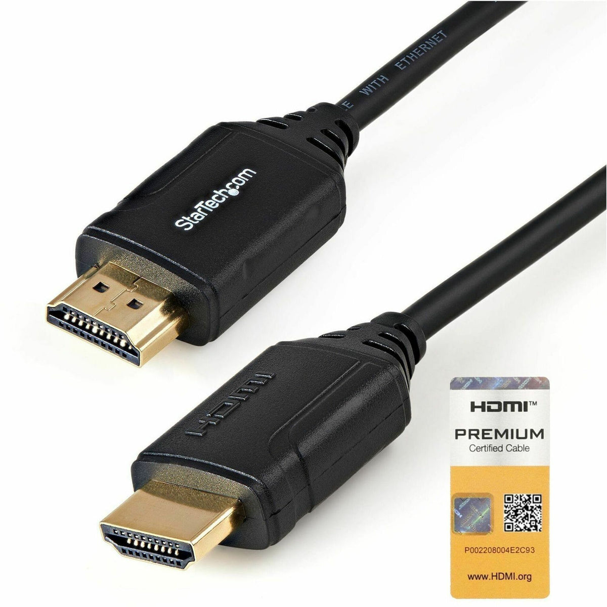 StarTech.com 1.6ft/50cm Premium Certified HDMI 2.0 Cable with Ethernet, High Speed Ultra HD 4K 60Hz HDMI Cable HDR10 UHD HDMI Monitor Cord - HDMM50CMP