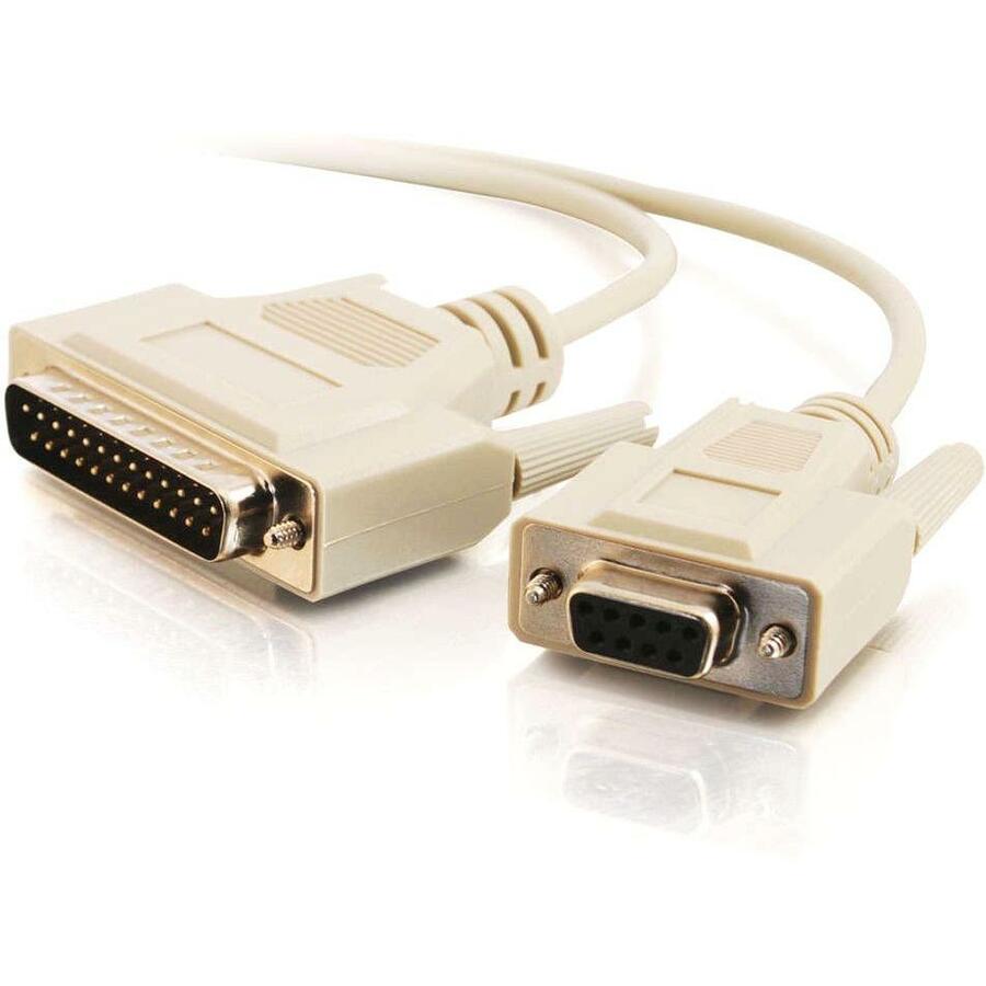 C2G 6ft DB25 Male to DB9 Female Null Modem Cable - 03019